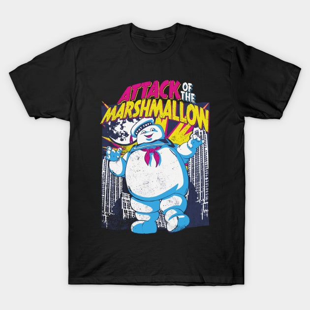 Attack of the Marshmallow - Ghostbusters T-Shirt by Vector-Planet